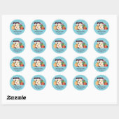 Cute Cat Kerstmis Snowy Winter Holiday Ronde Sticker (Vel)