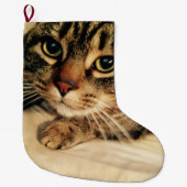 Cute Cat Kerstmis Stocking Grote Kerstsok (Voorkant)