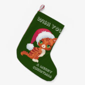 Cute Cat Kerstmis Stocking Kleine Kerstsok (Voorkant (Hangend))