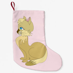 Cute Cat Kerstmis Stocking Kleine Kerstsok