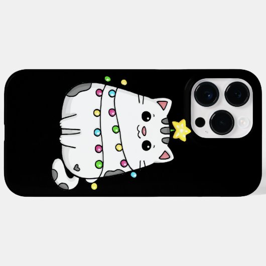 Cute Cat-kerstontwerp Case-Mate iPhone Case (Achterkant (horizontaal))