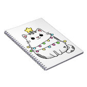 Cute Cat-kerstontwerp Notitieboek (Rechterzijde)