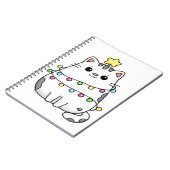 Cute Cat-kerstontwerp Notitieboek (Linkerzijde)