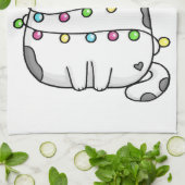 Cute Cat-kerstontwerp Theedoek (Gevouwen)