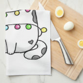 Cute Cat-kerstontwerp Theedoek (Quarter Fold)
