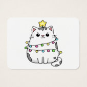 Cute Cat-kerstontwerp Visitekaartje (Achterkant)