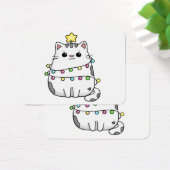 Cute Cat-kerstontwerp Visitekaartje (Bureau)