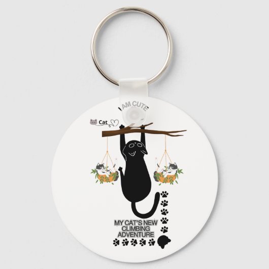 Cute Cat Keychain | Adorable Kitty Accessory (Voorkant)