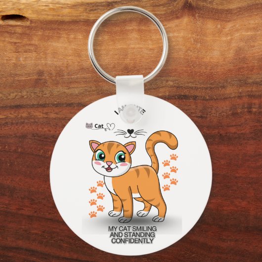 Cute Cat Keychain | Adorable Kitty Accessory  (Voorkant)