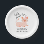 Cute Cat Kids Birthday Party Oranje Kat Papieren Bordje<br><div class="desc">Cute en grappig verjaardagsfeestje papier servet voor het kattenfeest van je kind. Illustratie van een oranje kat met een glimlach op haar gezicht met een pet van een feestje. In de tekst hierboven staat: "Laten we pover!" U kunt de naam en leeftijd van uw kind onderaan toevoegen. Teksten kunnen gemakkelijk...</div>