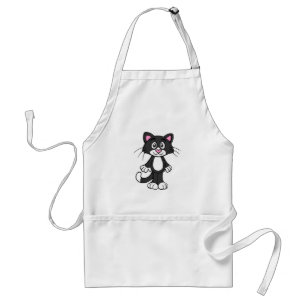 CUTE CAT KITCHEN APRON STANDAARD SCHORT