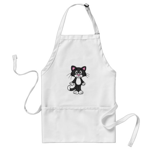 CUTE CAT KITCHEN APRON STANDAARD SCHORT (Voorkant)