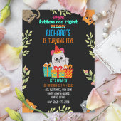 Cute Cat Kitten, Birthday Party van het Kind Kaart