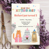 Cute Cat Kitten, Birthday Party van het Kind Kaart