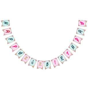 Cute Cat Kitten, Birthday Party van het Kind Vlaggetjes