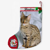 Cute Cat Kitten Foto met kerstcadeaunaam Kleine Kerstsok (Achterkant)