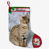 Cute Cat Kitten Foto met kerstcadeaunaam Kleine Kerstsok (Voorkant)