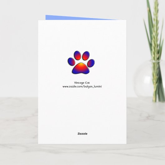 CUTE  CAT KITTEN MET RUG KAART (Achterkant)