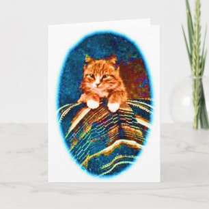 CUTE  CAT KITTEN MET RUG KAART