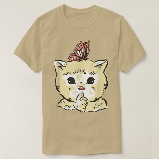 Cute Cat Kitten met vlinder T-shirt (Design voorkant)