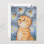 Cute Cat Kitten met vuurwerk Briefkaart (Voorkant / Achterkant)
