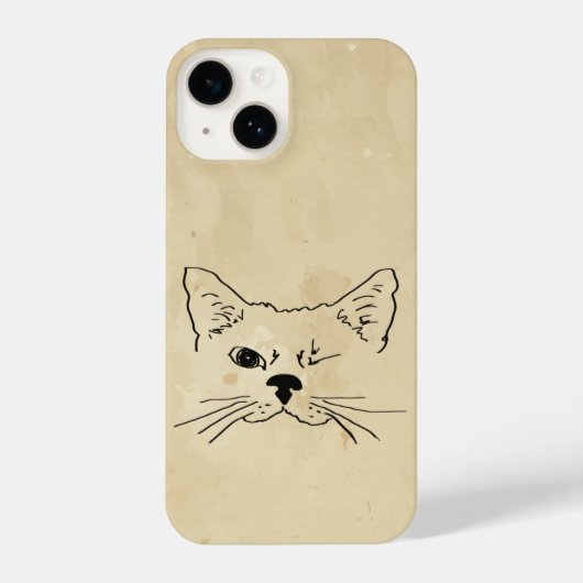 Cute Cat Kitten Pet Animal Cartoon Graphic Art iPhone Hoesje (Achterkant)