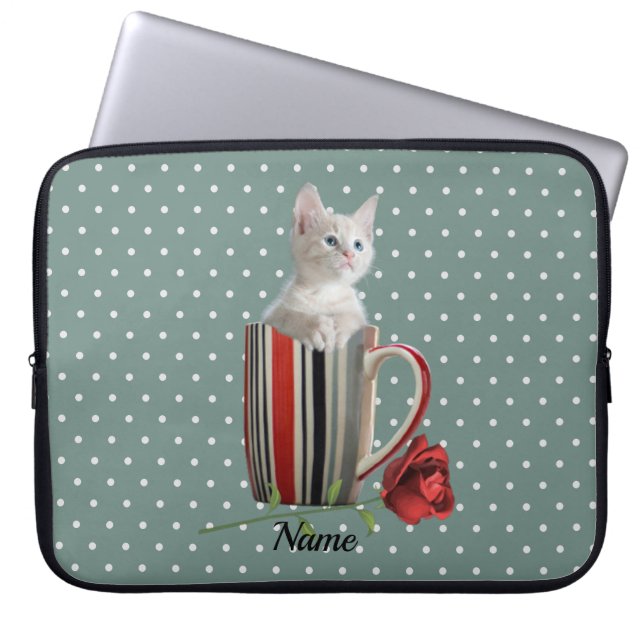 Cute Cat Kitten Pet Lovers Gift Laptop Sleeve (Voorkant)