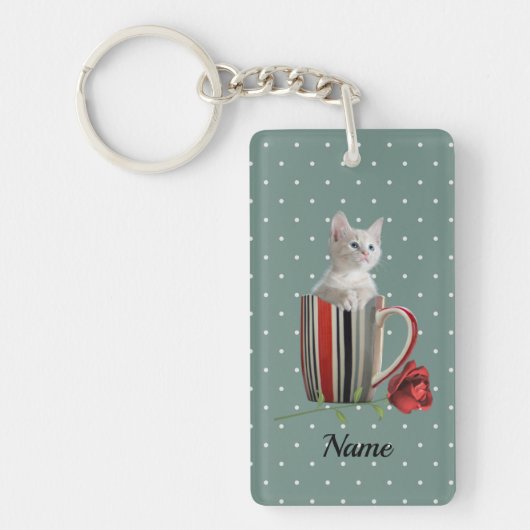 Cute Cat Kitten Pet Lovers Gift Sleutelhanger (Voorkant)