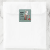 Cute Cat Kitten Pet Lovers Gift Vierkante Sticker (Tas)