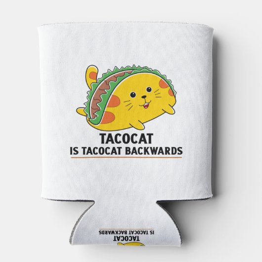 Cute cat kitten taco Mexican food Blikjeskoeler (Achterkant)