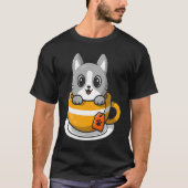 Cute Cat Kitty in a coffee or tea cup T-shirt (Voorkant)