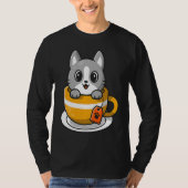Cute Cat Kitty in a coffee or tea cup T-shirt (Voorkant)