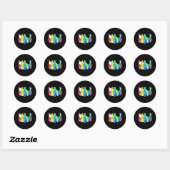 Cute Cat Knocking over Bowling Pins Kat Ronde Sticker (Vel)
