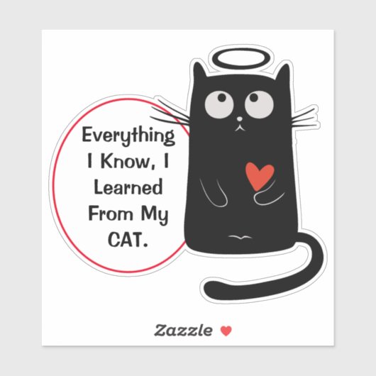 Cute Cat Knowledge Contour Sticker (Vel)