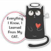Cute Cat Knowledge Contour Sticker (Voorkant)
