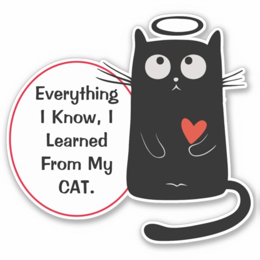 Cute Cat Knowledge Contour Sticker (Voorkant)
