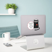 Cute Cat Knowledge Contour Sticker (Laptop op bureau)