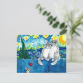 Cute cat-koppel muis romantisch Van Gogh briefkaar Briefkaart (Staand voorkant)