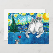 Cute cat-koppel muis romantisch Van Gogh briefkaar Briefkaart (Voorkant / Achterkant)