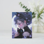 Cute Cat Lady Briefkaart (Staand voorkant)