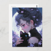 Cute Cat Lady Briefkaart (Voorkant / Achterkant)