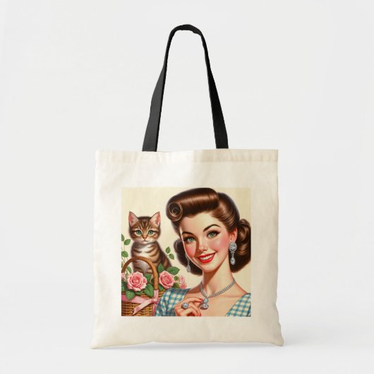 Cute Cat Lady Tote Bag (Voorkant)