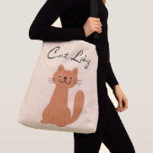 Cute Cat Lady Typography Simple Crossbody Tas (Dichtbij)