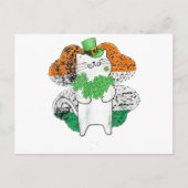 Cute Cat Leprechaun met shamrocks St Patricks Day Briefkaart (Voorkant)