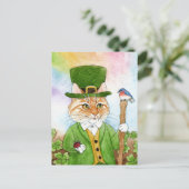 Cute Cat Leprechaun St. Paddy's Day Spring briefka Feestdagenkaart (Staand voorkant)