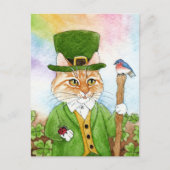 Cute Cat Leprechaun St. Paddy's Day Spring briefka Feestdagenkaart (Voorkant)