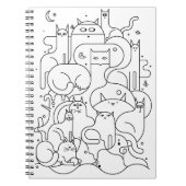 Cute Cat Line Art Coloring Notebook Notitieboek (Voorkant)