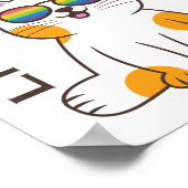 Cute Cat live met Purride Pride-vlagbril Poster (Hoek)