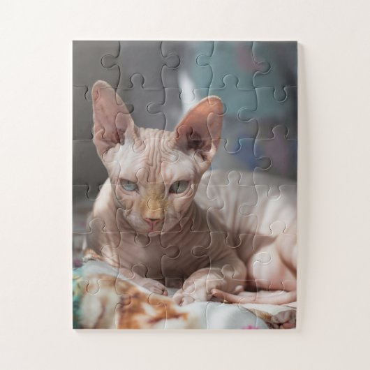 Cute Cat Lounging zonder Fur Legpuzzel (Verticaal)