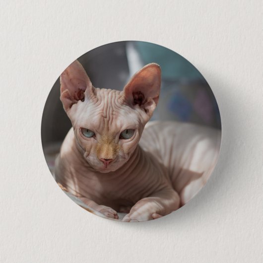 Cute Cat Lounging zonder Fur Ronde Button 5,7 Cm (Voorkant)